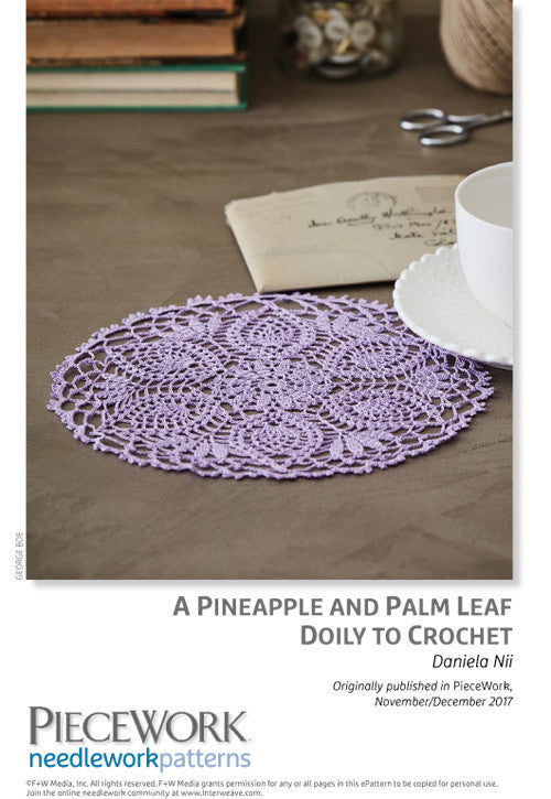 A Pineapple and Palm Leaf Doily to Crochet Pattern Download – Long 