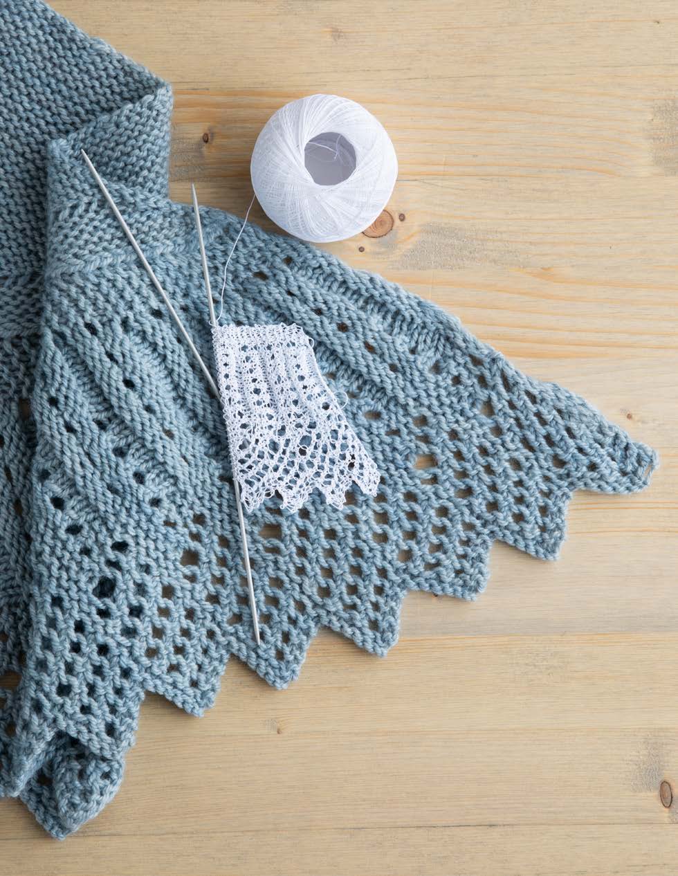Fluted Lace Shawl Knitting Pattern - Main Image