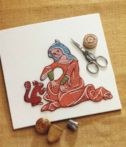 Luttrell Psalter Lady with Squirrel to StitchImage