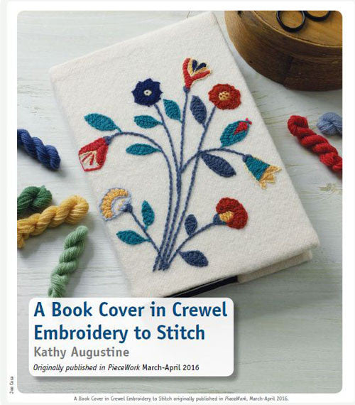 A Book Cover in Crewel Embroidery to Stitch Pattern Download