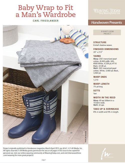 Baby Wrap to Fit a Man's Wardrobe Weaving Pattern DownloadImage