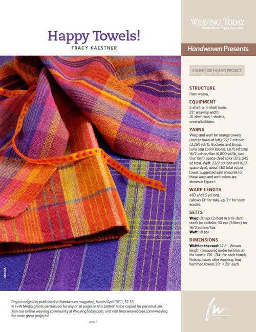 Happy Towels Weaving Pattern Download