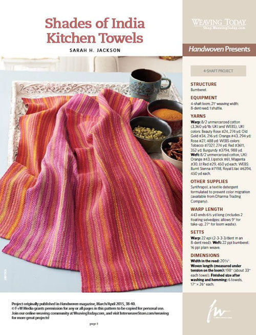 Shades of India Towels Weaving Pattern DownloadImage