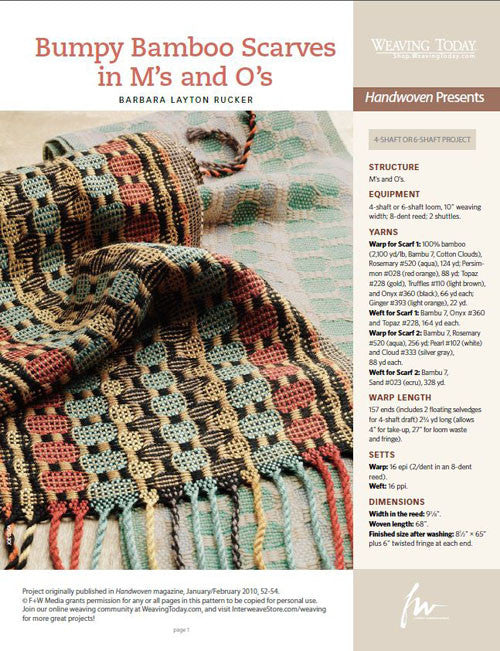 Bumpy Bamboo Scarves in Ms and Os Pattern DownloadImage