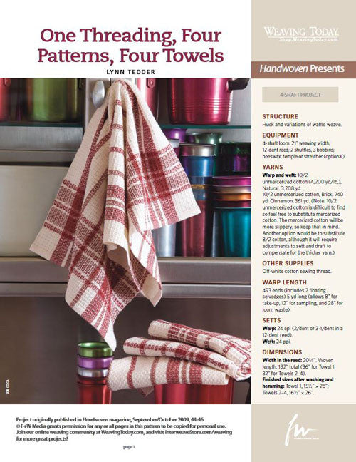 One Threading, Four Patterns, Four TowelsImage