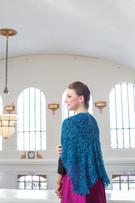 Strolling Round the Square Beaded Shawlette Knitting Pattern DownloadImage