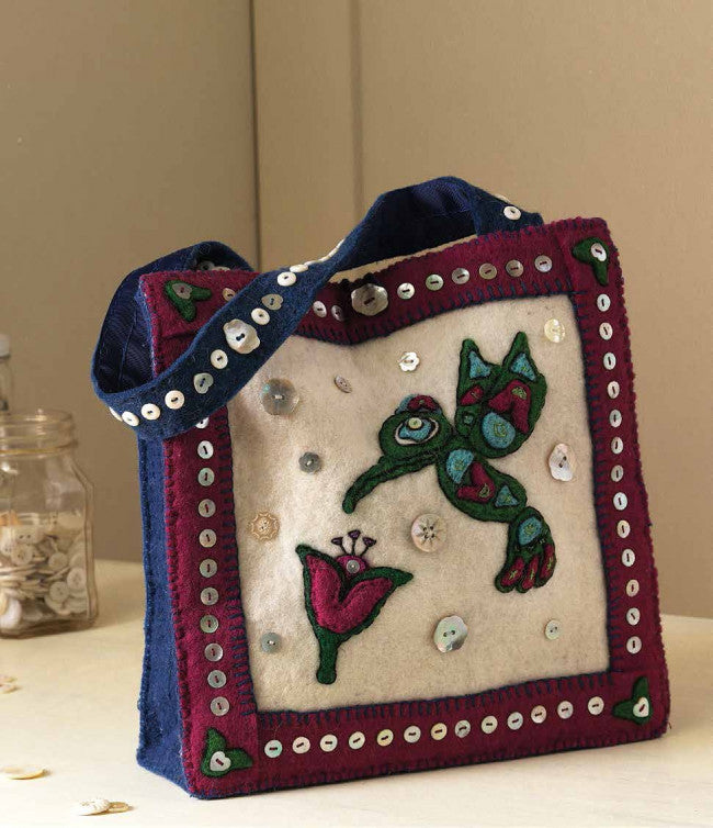 Sacred Winged Messenger: A Pacific Northwest Coast First Nations-Style Button Bag Knitting Pattern DownloadImage