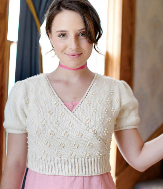 Beaded Summer Knitted Spencer Knitting Pattern DownloadImage