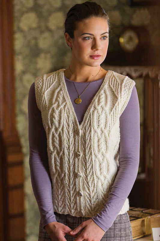 Tree of Life Aran Vest Knitting Pattern DownloadImage