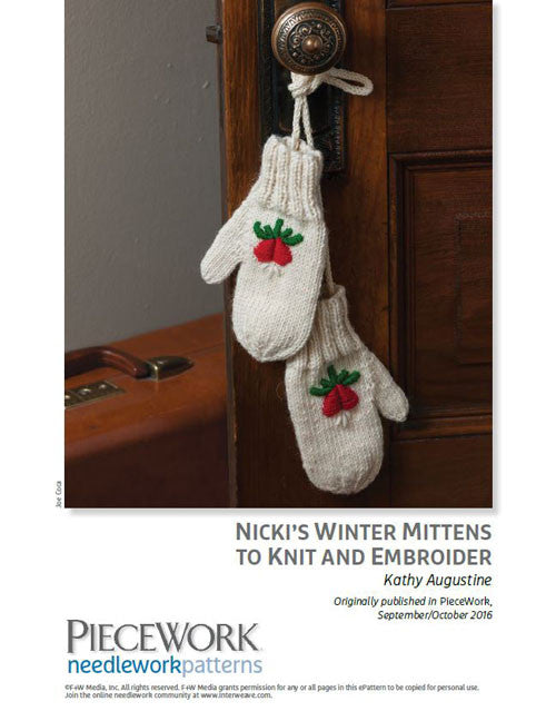 Nicki's Winter Mittens to Knit and Embroider Knitting Pattern DownloadImage