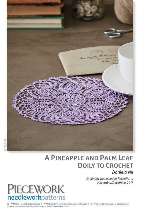 A Pineapple and Palm Leaf Doily to Crochet Pattern DownloadImage
