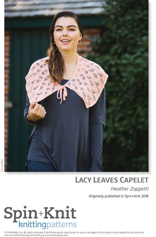 Lace Leaves Capelet Spinning Knitting Pattern DownloadImage