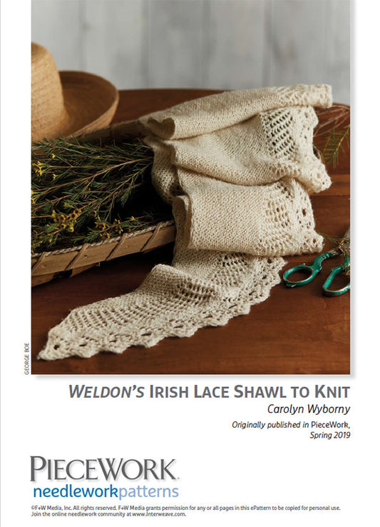 Weldons Irish Lace Shawl to Knit Pattern DownloadImage