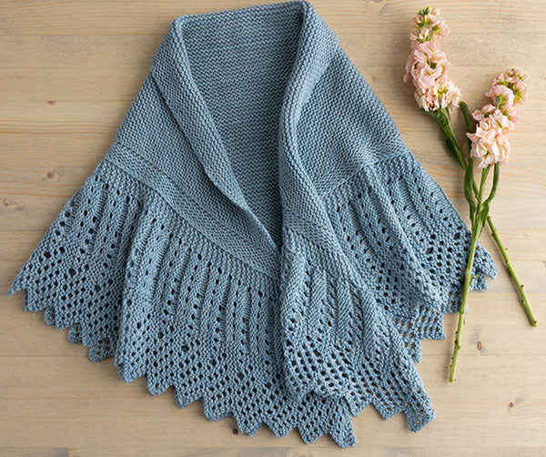 Fluted Lace Shawl Knitting Pattern – Long Thread Media