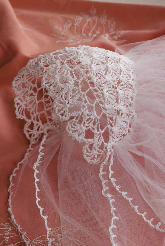 Lacy Bridal Headpiece to Crochet Pattern DownloadImage