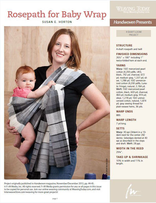 Rosepath for Baby Wrap Weaving Pattern DownloadImage