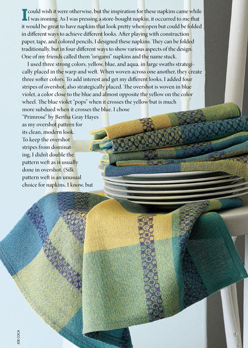 Susan E. Horton's "Origami" Napkins with Silk Overshot Weaving Pattern DownloadImage