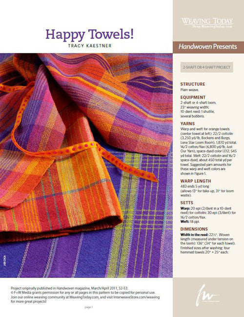 Happy Towels Weaving Pattern DownloadImage