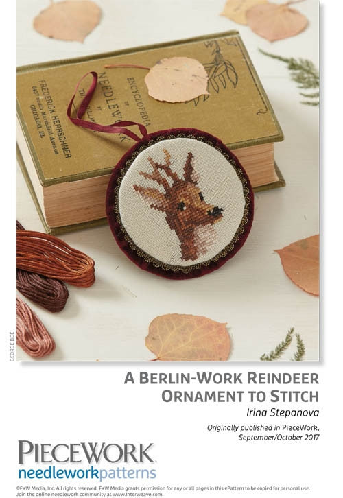 A Berlin-Work Reindeer Ornament to StitchImage