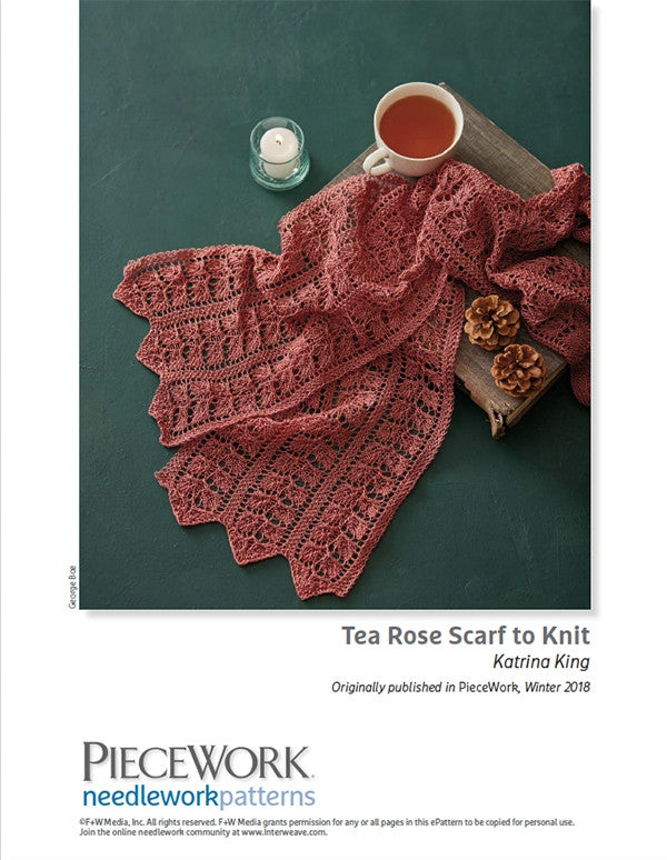 Tea Rose Scarf to Knit Pattern DownloadImage
