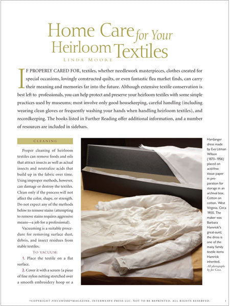 Home Care for Your Heirloom Textiles eBookImage